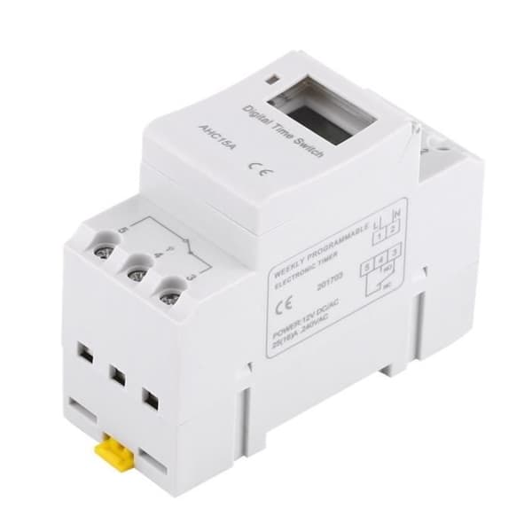 Ukentlig programmerer - AC-DC - Elektrisk panel skinnefeste - 25A - Digital