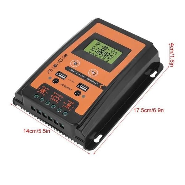 12V/24V 30A MPPT Solcelle Opladningsregulator Solpanel Batteri Regulator Dobbelt USB LCD Display -TAM