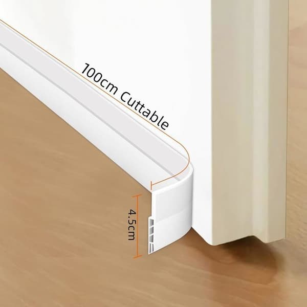 Dørbundforsegling, 100 x 4,5 cm silikoneforseglingsstrimmel, fleksibel termisk lydisolering dørbundklæbemiddel