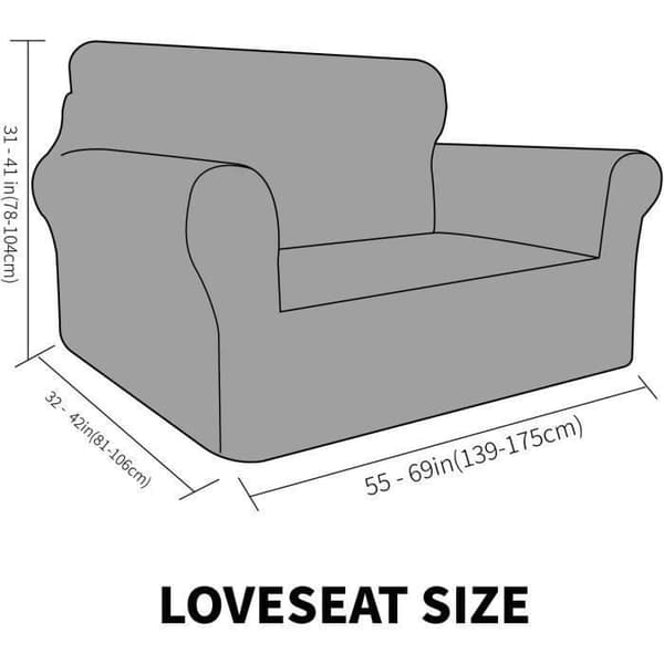 (Ljusgrå) Sofföverdrag - HAOPYOU - 2-sits - Sammet - Ljusgrå - Avtagbart överdrag Light gray