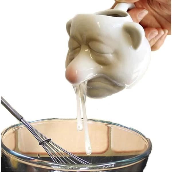 (Vit) Äggseparator - Rolig - Keramik - Vit - 14x9,5x8,5cm - Perfekt present White