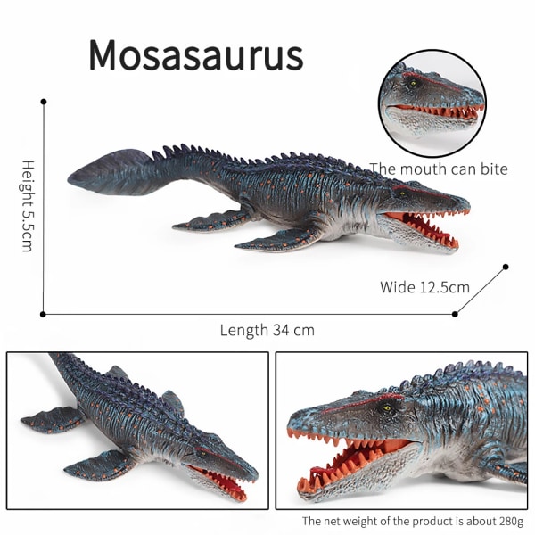 Ny Mosasaurus Leksak Realistiska figurer Naturtrogna Mosasaurus Jurassic Dinosaurs World Figurine Mosaurus Modell Inredning Present Barnleksaker Mosasaurus Toy B