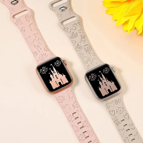 Disney Mickey Strap för Apple Watch Band 44mm 49mm 45mm 42mm 41mm 40mm 38mm Silikonarmband för Iwatch 8 7 6 5 4 3 Se Ultra 7 42mm 44mm 45mm 49mm