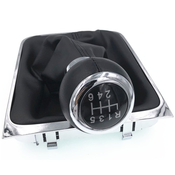 Högkvalitativ 5 6-växlad växlingsknopp för bil med cover för VW Passat B6 2005 2006 2007 2008 2009 2010 2011-5 Speed 5 Speed