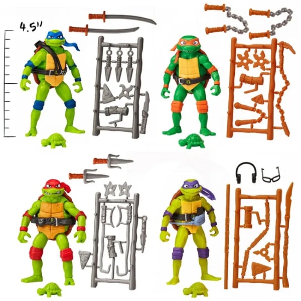 Playmates Toys original Teenage Mutant Ninja Turtles: Mutant Mayhem 4,5-tums actionfigurer Toy Gift Collection Hobby Raphael