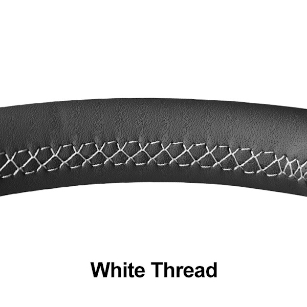 (Vit tråd)Handsömnad Svart PU rattkåpor i konstläder för Volkswagen VW Golf 4 IV Passat B5 Passat Variant Sharan Bora White Thread