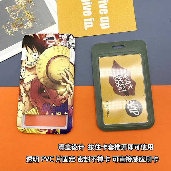One Piece ID-korthållare Luffy Zero Anime Runt med Lanyard Arbete Busskort Fodral Tecknad Söt Korthållare Tillbehör Present 7 lanyard 11X7cm