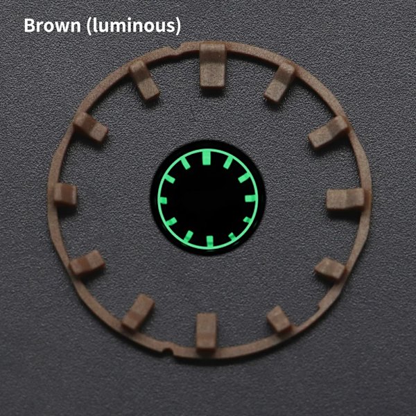 För GA2100 GA2110 Luminous Hour Marker Dial Watch Pointer Scale Ring Index Modification Dial ga2110 Watch Mod Kit Tillbehör Brown Luminous