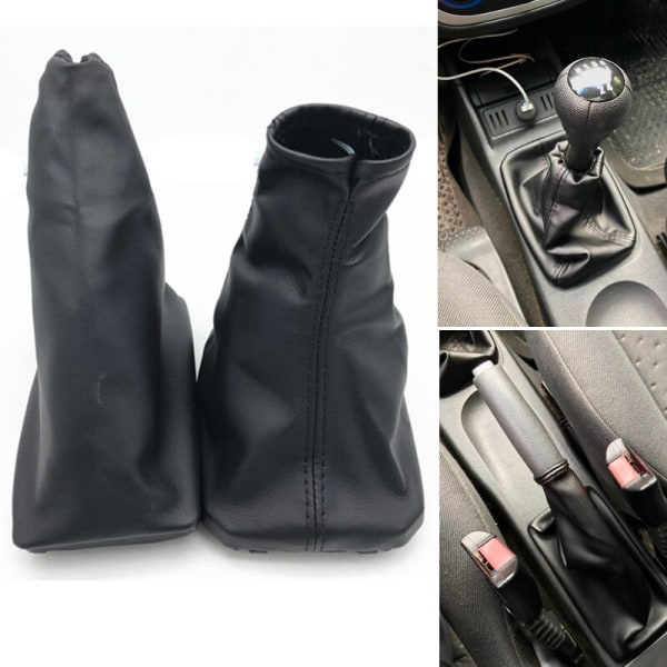 För OPEL CORSA C (01-06) TIGRA B (04-12) COMBO C (01-11) Manuell 5-växlad växlingsknopp Läderdamask Cover Handbroms Case-Combo 2st Combo 2Pcs
