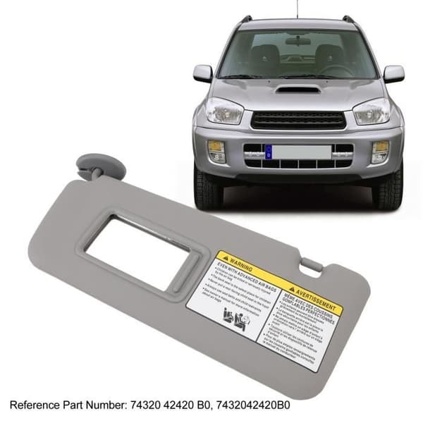 Solskjerm - DILWE - RAV4 2004-2005 - Grå - Integrert Speil - UV-beskyttelse Gray