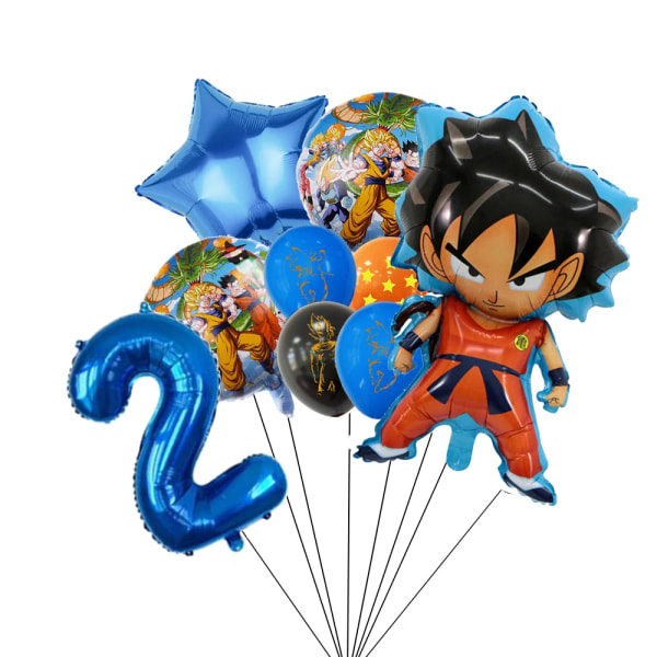 Dragon Ball Z set DIY-folielatex för festtillbehör Barn Födelsedagsdekoration Fest Festliga presenter Baby shower Ballon 9Pcs-2