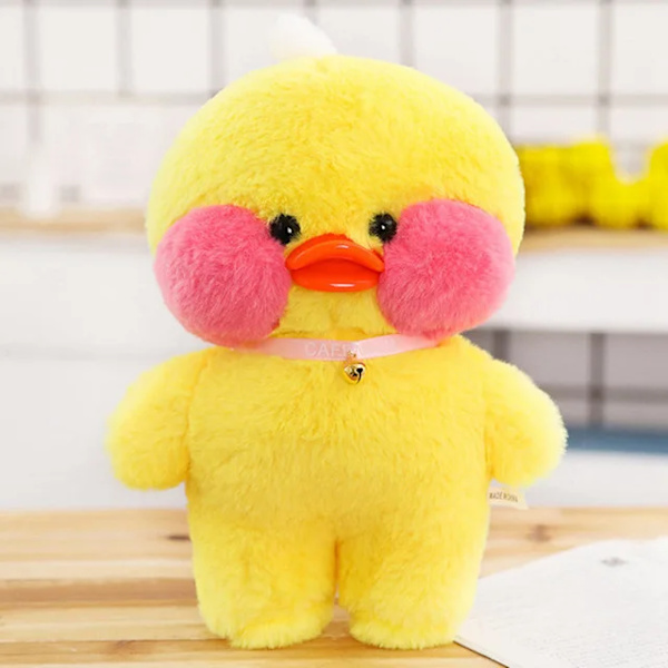 30 cm Kawaii mjuk härlig djurkudde LaLafanfan Cafe Anka med klockor Plyschleksaker Fylld baby för barn Flickor Födelsedagspresent 30cm Yellow