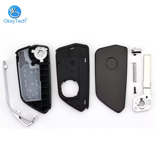 Foldbar afstandsnøglehus modificeret med 3 knapper, Volkswagen Caddy Eos Golf Jetta Beetle Polo Up Touran Replacement Shell