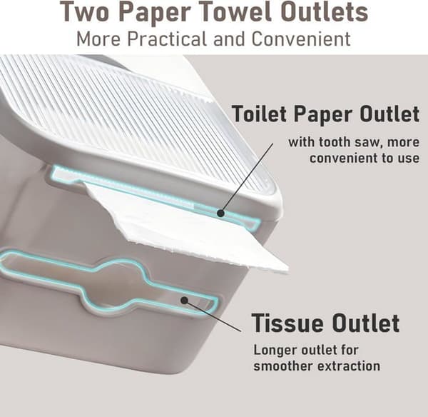 Toiletpapir opbevaringsboks med skuffe, borefri installation, tissueboks (hvid)