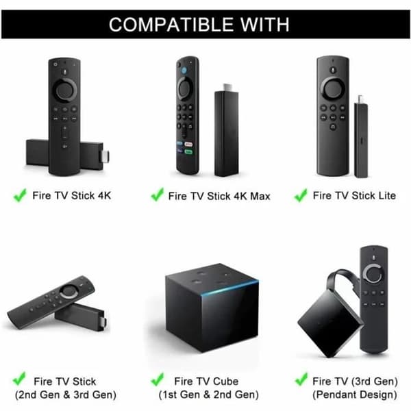 Erstatnings Bluetooth Stemmefjernbetjening til Fire TV Stick 4K Max 3. Gen Lite Cube Smart TV Fungerer med - Sort[E6187]