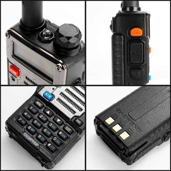 Baofeng UV-5R Plus radiopuhelin - VHF/UHF-radio 2 m/70 cm - Musta