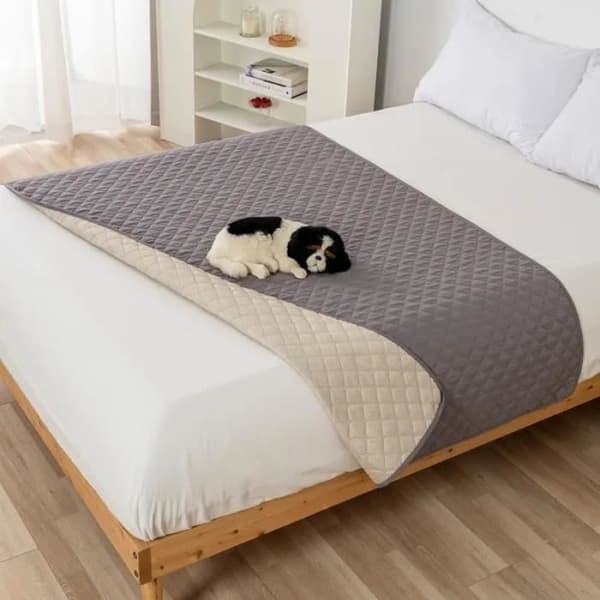 (Grå) Vandtæt hundetæppe 100x127cm, robust beskyttelse til sofa og seng, skridsikkert betræk, lysegrå Gray