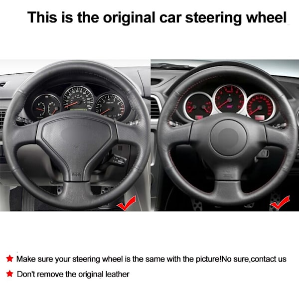 (Mörkgrå tråd)Handsömnad Cover Volant Braid För Subaru Forester 2005-2008 Impreza 2005-2007 (WRX STI) Outback 2005-2007 Dark gray Thread
