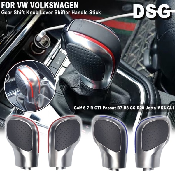 Röd/Blå Bil Växelspak Spak Krom Matt För VW Golf 6 7 R GTI Passat B7 B8 CC R20 Jetta MK6 GLI DSG Cover Emblem-Option 6 Option 6