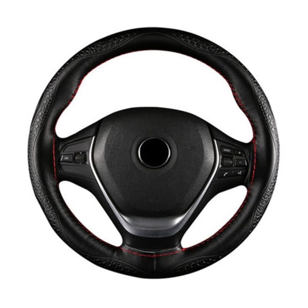 (A)Bil suv diameter 37/38cm Auto cover Anti-halk prägling läder Bilstyling Tillbehör Universal Braid Case passform A