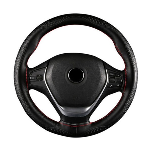 (B)Car-suv diameter 37/38cm Auto Rat- Wheel Cover Anti-Slip Prägling Läder Bilstyling Tillbehör Universal Braid Case passform B