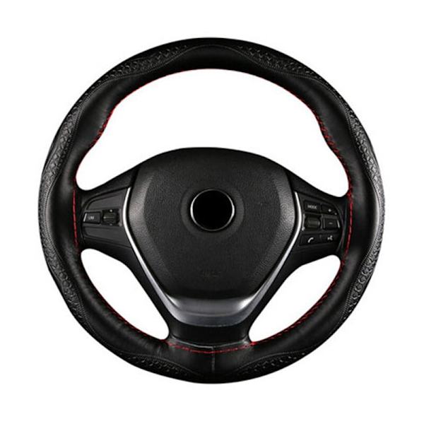 (C)Bil suv diameter 37/38cm Auto ratt- Cover Anti-halk prägling Läder Bil-styling Tillbehör Universal Braid Case passform C