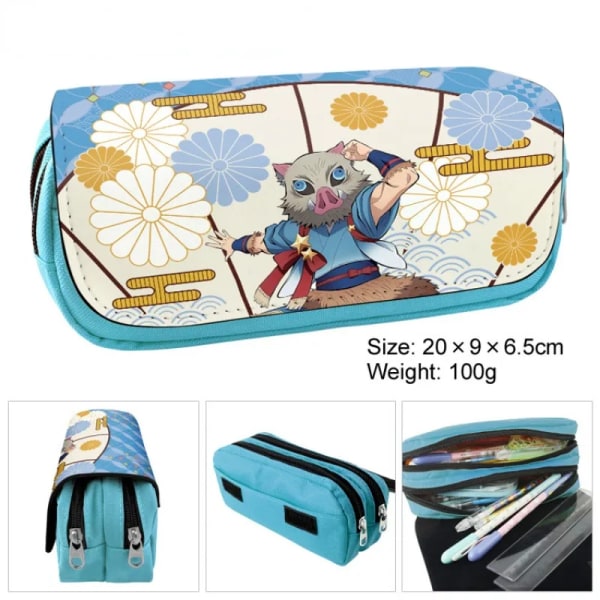 Demon Slayer Tecknad Anime Case Student Förvaringsväska Tanjirou Nezuko Zenitsu Giyuu Cartoon Pen Box Cosplay Prop Presenter 9