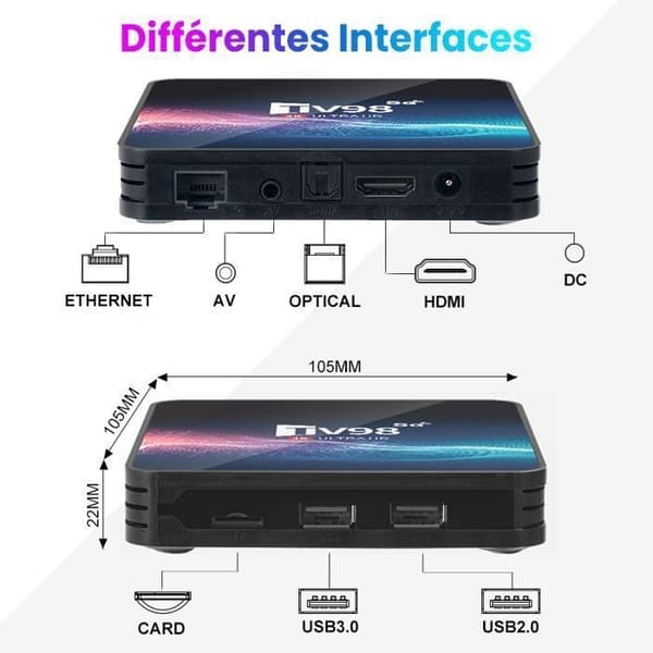 TV98 Android TV Boks Android 12 TV Boks H616 Quad-Core 2G + 16G - 2.4G&5G - Netflix Store Android-A1 Multimedia Boks