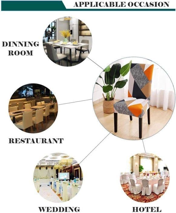 Stoltrekk, 6 stk. Stretch Avtakbart Vaskbart Moderne Spisestuestoltrekk