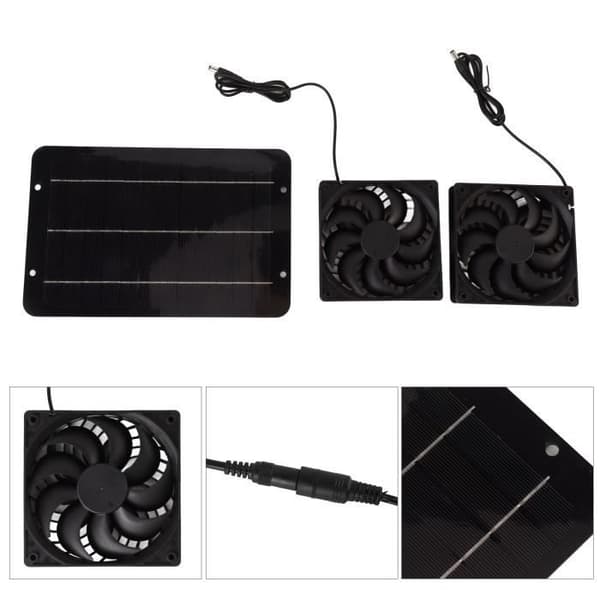 Solarvifte-sett - EJ.LIFE - 10W - Vanntett - 12V - Plug and Play