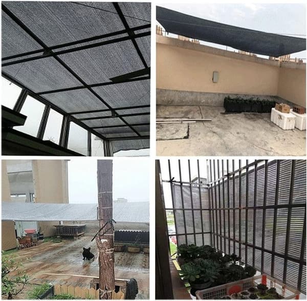 3*4M Sort Skyggenet, Have Terrasse Skyggenet, Rektangulær Skyggesejl, Sort