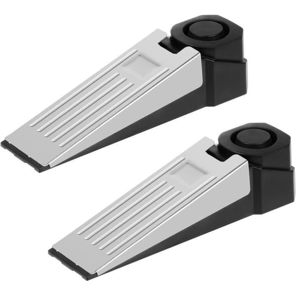 Dørstopper - 100 dB Alarm - 2 STK - ABS Plast - Rustfritt Stål - Sklisikker