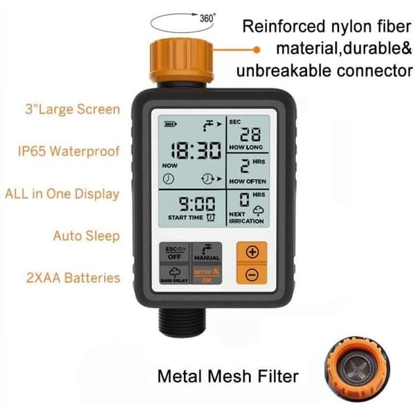 Vandingstimer til havehane Programmerbar Digital Automatisk Slangehane Sprinkler Timer Controller