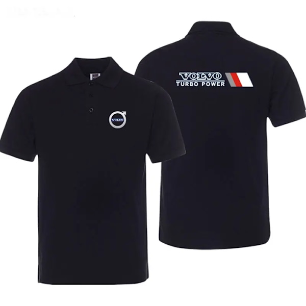 Bil Volvo Printed Business Casual Sport Enfärgad kortärmad populär pikétröja i bomullskvalitet för män A2 L