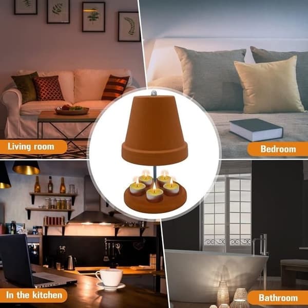 ZGEER Stort Telysovn Varmeapparat - Dobbel Vegg - Brun - Moderne Design Brown