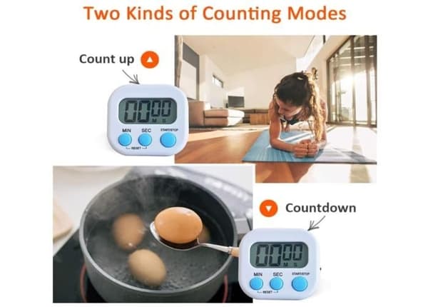 Pieces Farverig Magnetisk Køkken Timer, Digital Timer til Børn Læring med LCD Skærm, Magnetisk Stopur Timer
