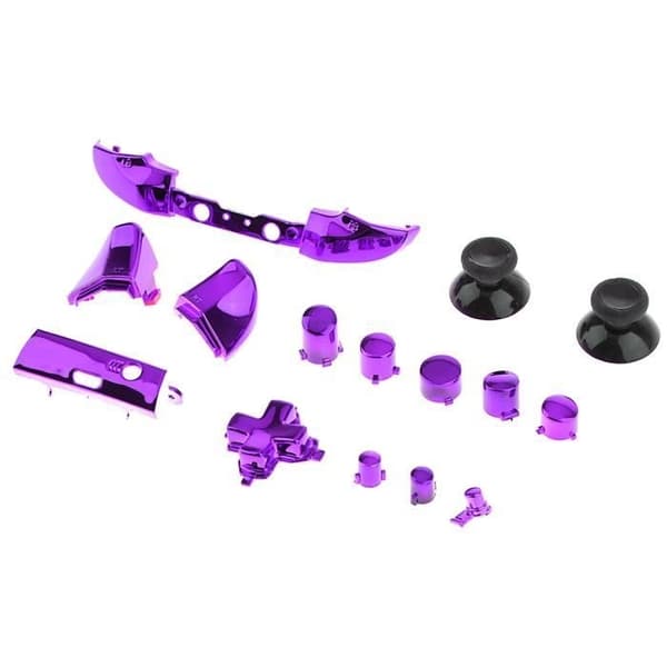 Komplet sæt abxy mod kit bumper knapper til xbox one controllere krom lilla
