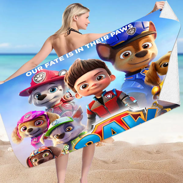 Anime Paw Patrol Strandhandduk Tecknad Chase Sommarhanddukar Badrum Badhandduk Simma Julhanddukar Resor Strandhandduk Snabbtork STJ-24-4 70x150 Fine fibres