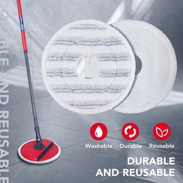 Mikrofibermopp Refill för Vileda Spin and Clean Mopp, Tvättbara Ersättningsmopphuvuden (4-pack)