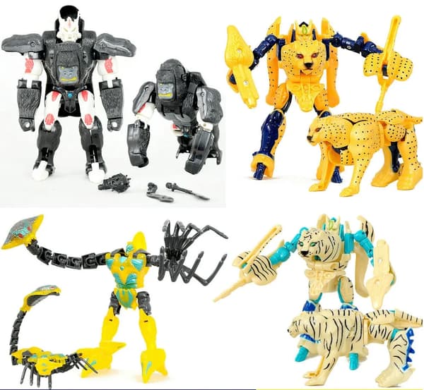 Tomy Beast Machines Transformers Beast Wars Optimal Megatron Tigatron Metallvariant Chimpanse Andre Generasjon Cheetan Modell