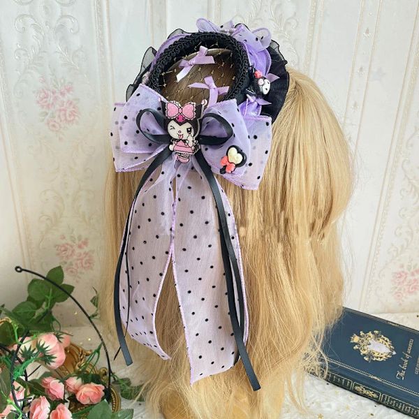 Anime Kawaii Original japansk Lolita Kuromi Hårband Rosett Band Håraccessoarer Halsband Huvudbonader Hoop Hårnål Flickor Huvudbonader Kuromi 4 One Size