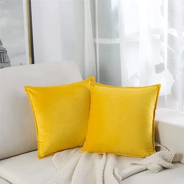 (Gul) Pudebetræk, 2 Pudebetræk Sofahynde 50X50Cm (Gul) YELLOW