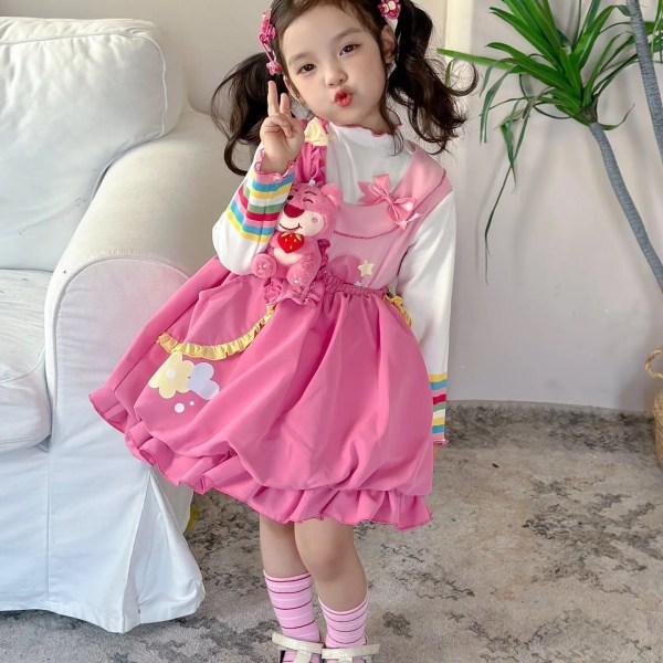 Anime Kawaii Sanrios My Melody Kuromi Lolita Barn Prinsessklänning Bekväm Söt Söt Tjej Tutu-kjol Toddler Födelsedagskläder Set 4 110 cm