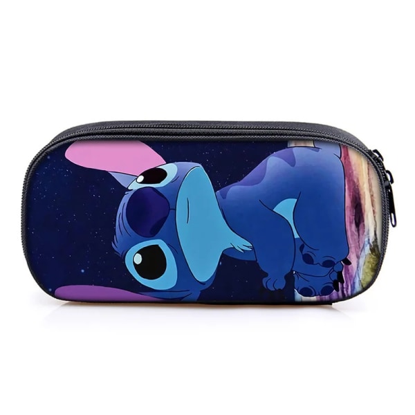 Ny Disney Stitch Stor kapacitet Pennväska Case Anime Figur Dubbellagers multifunktionell case studenter brevpapper barn Leksak 39