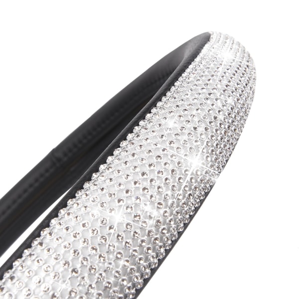 (Guld)Cystal Cover med PU Läder Bling Bling Strass Universal 15 tums Autoratt Svart Silver Gold