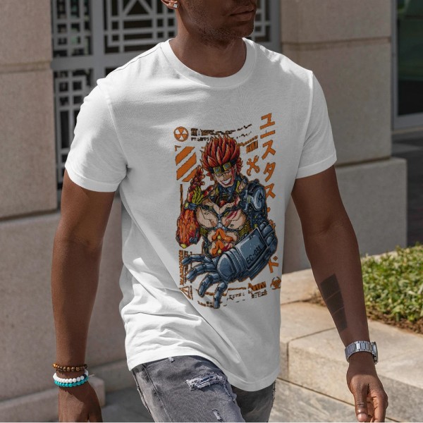 Eustass Kid One Piece T-shirt för män Kvinnor Bomull Casual Topp Svart Vit Kortärmade T-shirts Y2K unisex sommarkläder DXB-30Z052114A1 L