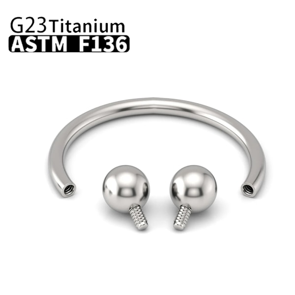 1/10 st G23 Titanium ASTM-F136 Piercing Näsa Ring Intern Tråd C Stav Zirkon Kroppssmycken För Kvinnor 1pcs