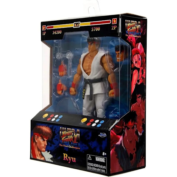 I lager Jada Toys Ultra Street Fighter II RYU Chun Li Fei Long Ken 6" Action Figure Samlarleksakspresent Ryu-bai