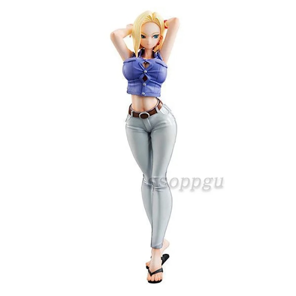 Anime Dragon Ball Figur Vuxen Flicka Bulma Launch Bideru Chichi Android 18 PVC Action Figur Collection Modell Leksaker Docka Barn Present D with box