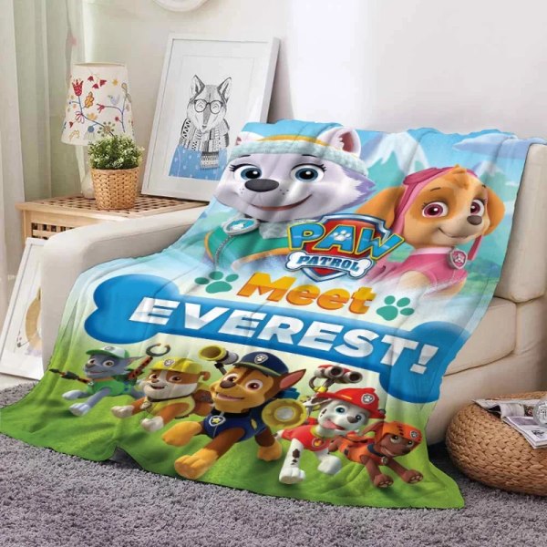 Paw Patrol Filt Cartoon Flanell Hudvänlig Mjuk och icke-fluffig högkvalitativt material Söt Patrol Canine Barn Cover 3 130x150cm